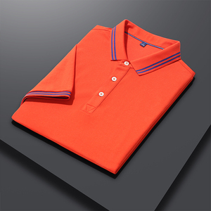 เสื้อยืดกอล์ฟโปโลใส่ได้ทั้งชายและหญิงเสื้อถักแขนสั้นพิมพ์โลโก้ตามสั่ง - Product Image 4