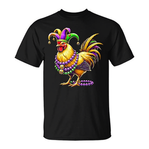 T-shirt Mardi Gras Carnevale Agricoltura Contadino Animali Design con Perline a Forma di Pollo Promozionale - Product Image 2