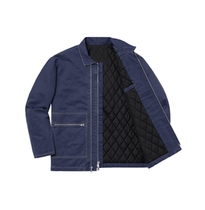 Veste de travail en coton épais personnalisée OEM de haute qualité pour hommes avec poches pour les mains, col rabattu, fermeture éclair à l'avant pour l'hiver, style High Street - Product Image 5