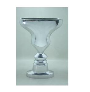 Juego de jarrones de flores de alta calidad de diseño de lujo de dos macetas acabado plateado de aluminio para decoración del hogar sala de estar y dormitorio - Product Image 3