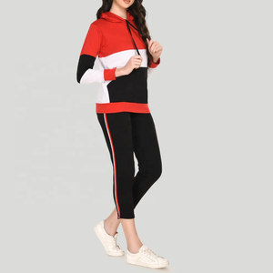 <b>Women's</b> Hooded Winter Warm 100% Cotton Tracksuit <b>Set</b> 2 Piece Pullover Sweatshirt - Product Image 3