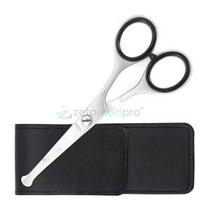 Ciseaux en acier inoxydable pour les poils du nez et des oreilles pour une utilisation confortable Ciseaux pour les poils du nez et des oreilles pour hommes et femmes Soins personnels - Product Image 2