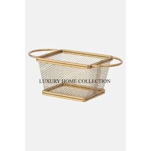New Iron Golden Fruits and Bread <b>Basket</b> with a Compact Design Perfect for <b>Small</b> Spaces and Modern Kitchens - Product Image 3