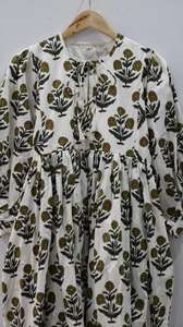 Femmes de haute qualité été élégant robe florale Long bloc imprimé coton naturel décontracté Midi Mini lâche Silhouette parole longueur - Product Image 2