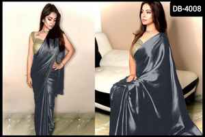 Indian Ethnic Wear Fancy Satin Silk Saree Hot Selling Pakistani Indian Wedding Wear Satin Silk Saree With Heavy Weaving Border - Product Image 4