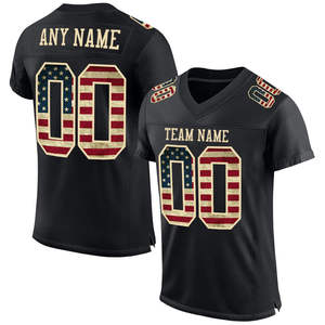 Camisetas de Fútbol Americano de Moda al por Mayor, Unisex, Cortas, 100% Poliéster, Tejido Transpirable, Impresión por Transferencia de Calor - Product Image 1