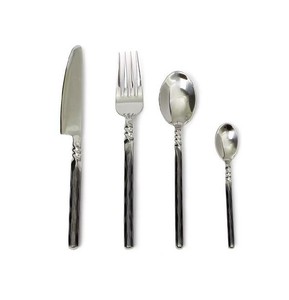 Ensembles de couverts à poignée noire à cou torsadé en métal de vente chaude pour l'utilisation de mariage d'hôtel de restaurant - Product Image 4