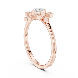 Anillo de Compromiso Vinson Project de Lujo en Acero Inoxidable con Baño de Oro de 18K, Diseño Art Deco Geométrico con Moissanita, Certificado GRA, Unisex - Product Image 2