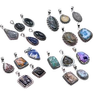 Colliers de mode vintage pour femmes avec pendentifs en pierres précieuses naturelles, lot de mélange de réglage de lunette en laiton en vrac en gros sur EBay - Product Image 3