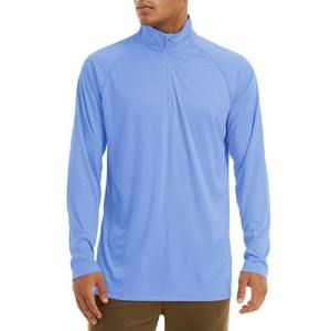 Pull en maille décontracté pour homme, polo classique à manches longues, thermique, basique, col zippé, chemises 100% coton, pull pour homme de pêche - Product Image 4