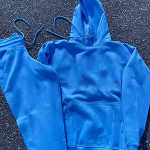 ชุดเสื้อผ้าแนวสตรีท2ชิ้นสำหรับฤดูหนาวชุดมีฮู้ดและกางเกงขายาวทรงโอเวอร์ไซส์พิมพ์โลโก้ตามสั่ง - Product Image 1