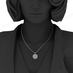 Haute qualité solide 925 en argent Sterling attrayant fleur Design avant ouvert encerclant CZ Micro pavé Fine pendentifs et pendentif à breloques - Product Image 4