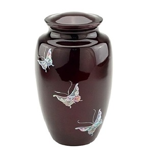 Urne de crémation en aluminium pour équitation Premium Shining Finished Lovely Sun Set Paint Picture Adult Urns For Human Ashes - Product Image 2