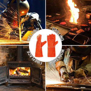 Gants de travail de sécurité résistants à la chaleur de 16 pouces pour les gants de soudage de travail industriels en cuir fendu de vache de soudeur - Product Image 6