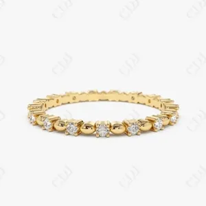 Top Selling Shining Natural Diamond Full Eternity Wedding Band For Women Stackable Diamond Unique Real Diamond Eternity Ring