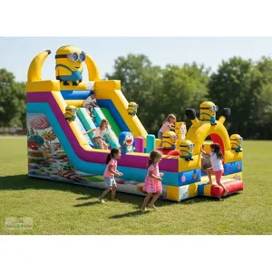 Tobogán Inflable Grande con Temática de Minions para Niños, Material de 650,00 Gr/m, para Uso en Parques Urbanos - Product Image 1
