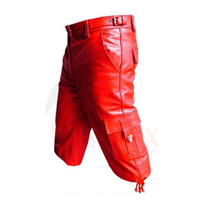 Short en cuir brillant à fermeture éclair pour homme, pantalon moulant d'entraînement, tenue de Club, short en cuir de qualité supérieure - Product Image 3