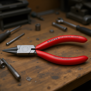 For Knipex Flat Nose Pliers for Precision Mechanics Black Anodized with <b>Polished</b> Head <b>Plastic</b> Coated Handles - Product Image 3