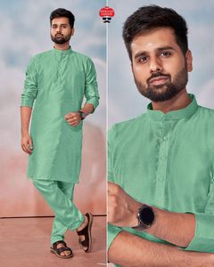 Vêtements occasionnels Banglori Silk Plain Men Kurta Pant Fabricant et fournisseur de l'Inde au taux le plus bas - Product Image 5