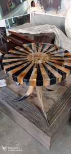 โต๊ะกาแฟสไตล์วินเทจประดับเขาสัตว์ งานฝีมือประณีตสำหรับการตกแต่งหรูหรา โต๊ะกาแฟท็อปเขาสัตว์ทันสมัย - Product Image 4