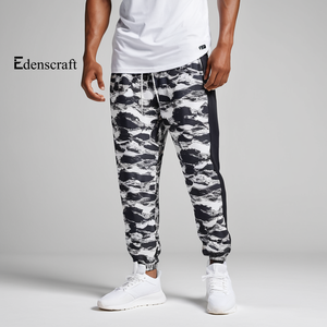 กางเกงสเวตเตอร์ผู้ชายพิมพ์ลาย, กางเกงลำลองแนวสตรีทผ้าคอตตอนผ้าโพลีเอสเตอร์นุ่มสบายผสมเป็นมิตรต่อสิ่งแวดล้อม - Product Image 1