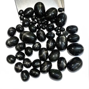 Pierre précieuse naturelle de Cabochon d'étoile noire pour la fabrication de bijoux pierre gemme de Diopside des mines indiennes - Product Image 1