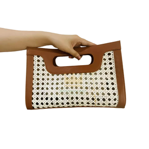 กระเป๋าหวายใหม่พร้อมหนังแท้/กระเป๋าหวายสานแบบวินเทจ/กระเป๋าหวายบาหลี - Product Image 1