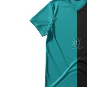 Maillot de Floorball Personnalisé Bleu Sarcelle et Noir à Panneaux Séparés en Polyester, Séchage Rapide et Respirant, pour Entraînement d'Équipe de Club - Product Image 5