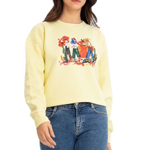 เสื้อสวมหัวผ้าฝ้ายมีสไตล์ของผู้หญิงเสื้อสเวตเตอร์พิมพ์ลายอินเทรนด์แฟชั่นลำลองขายส่งผู้ผลิตในฤดูหนาว - Product Image 1