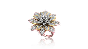 White Rose Gold Sunflower <b>Necklace</b> <b>Ring</b> Set Lab Grown Natural Diamonds Silver Jewellery for <b>Weddings</b> Featuring Moissanite Gift - Product Image 3