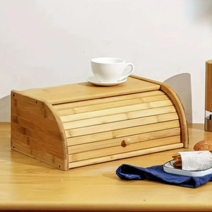 Organisateur à pain en bambou de haute qualité avec couvercle coulissant 40x27x18cm en provenance de Turquie - Product Image 5