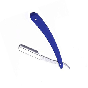Super rasoirs sous les bras pour beauté couleur bleue poignée barbier rasoirs métal acier avec confortable - Product Image 3