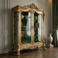 Canapé Rococo Néo-Classique en Velours Émeraude Doré Sculpté Sur Mesure FF&E Vérifié pour Projets de Salons VIP de Palais