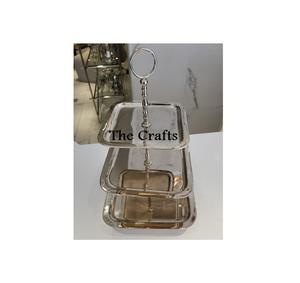 Soporte de pastel de tamaño personalizado de color plateado Bandeja plegable Soporte de pastel de acero inoxidable de calidad de lujo a granel - Product Image 3