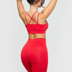 Conjunto de Yoga Cómodo y Sólido para Mujer, 2 Piezas, Leggings y Brasier, Cintura Alta, Transpirable, Ecológico, Ropa Deportiva, Diseño Personalizado, OEM - Product Image 4