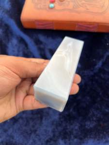 Venta al por mayor de ágata de encaje azul natural Druzy Tower cuarzo pulido varita curativa Pilar Ángel calmante Reiki cristal punto piedra artesanías - Product Image 4