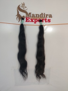 100% Naturel En Vrac Ondulé/Curl Wave Non Transformé Vierge Indien Temple Extensions De Cheveux Humains Vendeur En Gros HD Dentelle Noir Couleur - Product Image 6