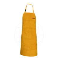 Tablier de soudage ST-1535 Jaune en cuir de vachette pleine fleur de qualité supérieure, robuste, résistant à la chaleur, coupe ample, vêtement de sécurité avec sangles en toile de coton