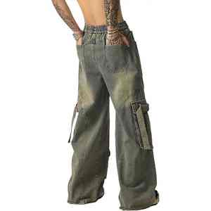 Pantalones vaqueros desgastados para hombre con estilo, pantalones vaqueros rasgados a la moda, ajustados, hechos a medida, al por mayor, para ropa de calle diaria informal - Product Image 6