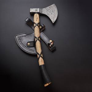 Custom Handmade Damascus Steel Viking <b>axe</b> Precision-balanced <b>axe</b> Heavy-duty Outdoor <b>axe</b> Comes with Leather Sheath Drop Shipping - Product Image 4