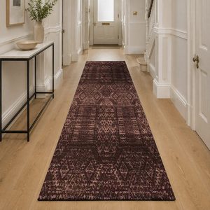 พรมเชนิลล์ LXDP-0946 จาก RUGS DEPOT สีแดงเบอร์กันดี ลายพิมพ์ดิจิทัลแบบนามธรรมร่วมสมัย ซักเครื่องได้ ไม่ลื่น - Product Image 5