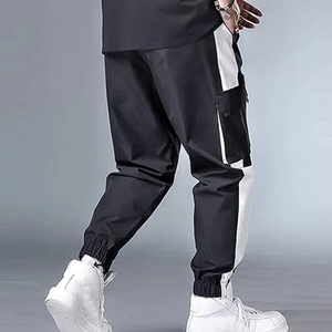 Último diseño de los hombres de trabajo Multi bolsillos de carga Pantalones Precio al por mayor Solapa de bolsillo de dos tonos Hombres Pantalones Ropa de moda personalizada - Product Image 2