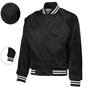 Blouson universitaire de baseball avec logo personnalisé de haute qualité en satin brodé blousons de bombardier pour hommes et femmes - Product Image 3