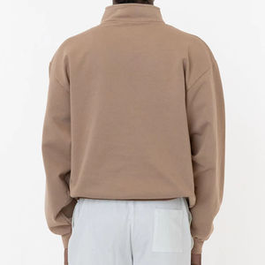 Sweat-shirt à col roulé mi-zippé personnalisé pour homme, 100% coton biologique, taille plus, épaules tombantes, sweat-shirt uni à quart de zip pour homme - Product Image 6