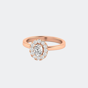 Anillo Solitario con Diamante Cultivado en Laboratorio de Corte Ovalado de 0.80CTW en Oro Blanco, Amarillo o Rosa |   Anillo de Lujo con Diamante Ovalado Solitario de Primera Calidad - Product Image 3
