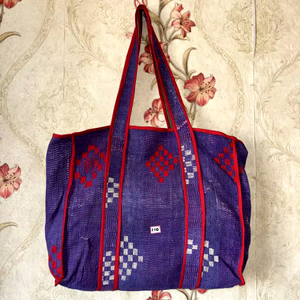 Grand sac fourre-tout en coton Kantha pour femmes fait à la main Style décontracté pour shopping-Vente en gros - Product Image 1