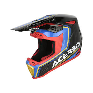Casco da Corsa Moderno Acerbis con Doppia Visiera Grafica WHOOPS Guscio in PC Fodera in Schiuma Nuova Condizione Attrezzatura per Motocross o Moto - Product Image 1