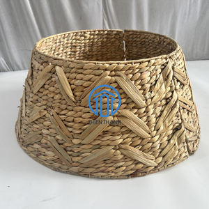 Collar de árbol de Navidad tejido Natural tejido a mano, falda de árbol de jacinto de agua, decoración de vacaciones, algas marinas, decoración de Navidad - Product Image 4