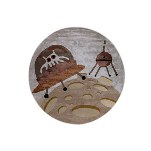 พรมทอมือลายคลาสสิคสีน้ำเงิน ผสมขนสัตว์และใยวิสโคส รุ่น Tra-14795 ขนาด 9x12 ฟุต ทอแบบเรียบ สำหรับบ้าน ห้องโถง และห้องนั่งเล่น - Product Image 1