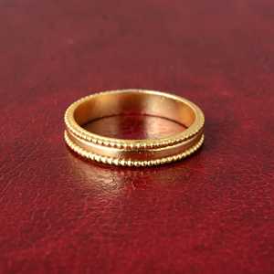 Anillo de mujer con patrón de engranaje de diseño doble convexo cóncavo redondo de onda fría de nicho de estilo ins simple japonés y coreano - Product Image 5